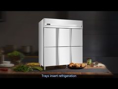 Stainless Steel Two Door Insert Cabinet Pizza Refrigerator Freezer