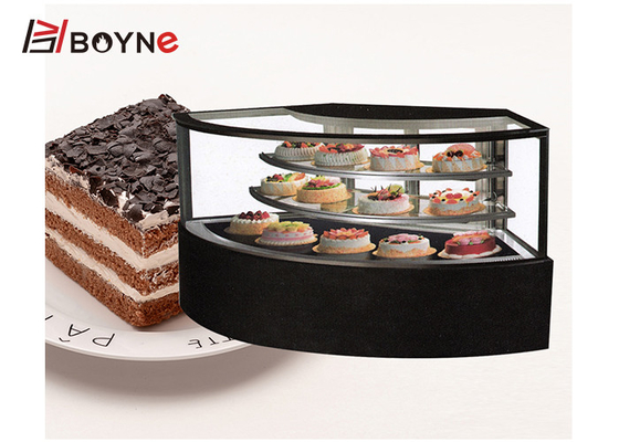 Commercial Cake Display Case Air Cooling Fan Shaped Cake Chiller Showcase