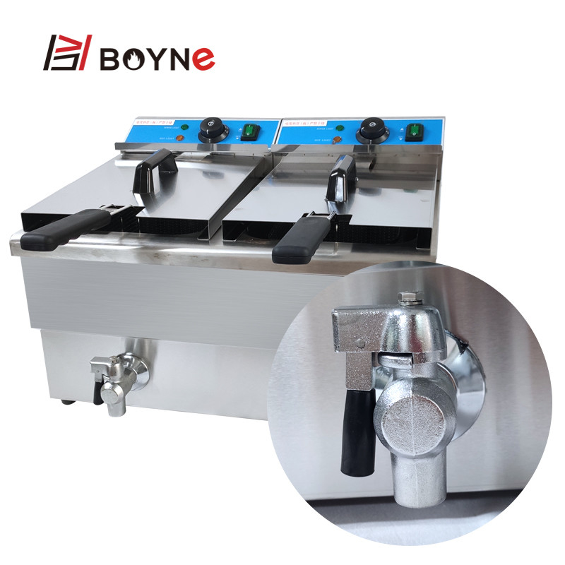 Temperature Control Double Tank Electric Fryer For Potato Chips