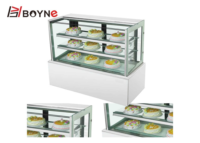 Three Layer Marble Base Cake Showcase Chiller For Restaurant